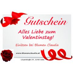 Blumengutschein zum Valentinstag